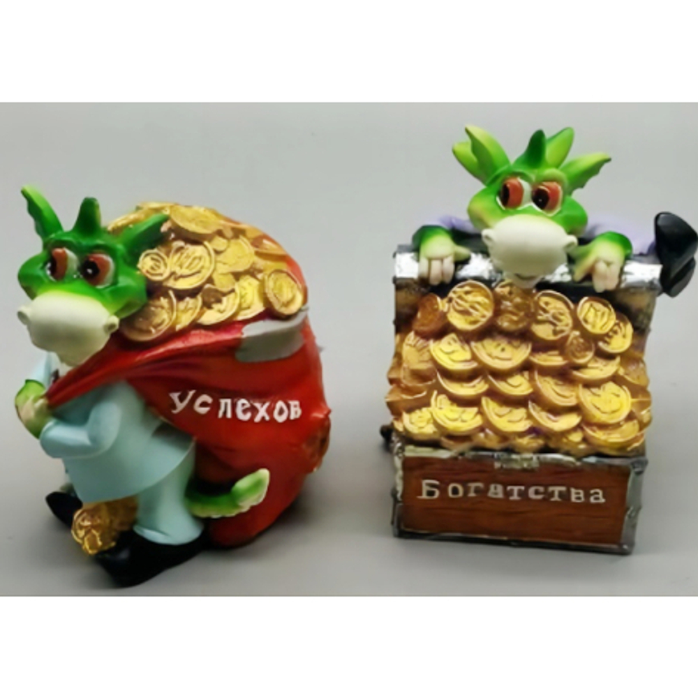 Фигурка «Дракон с кучей золота» 8,8*6,5*11 см, микс