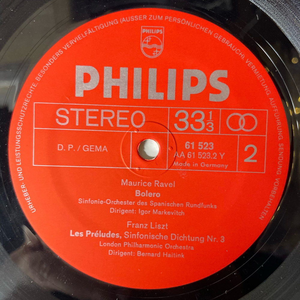 Винтажная виниловая пластинка LP Сборник Классической Музыки П. И. Чайковский, Ф. Сметана, Maurice Ravel, Ф. Лист (Германия 1976)