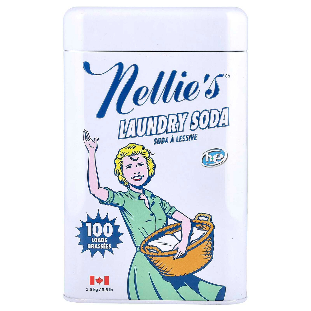 Nellie's, Сода для стирки, 100 загрузок, 3,3 фунта (1,5 кг)