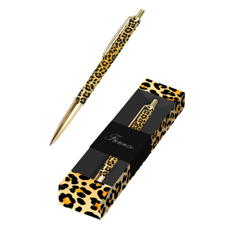 Ручка шариковая подарочная ФЛОРЕНЗО Леопард синяя в футляре (253075)