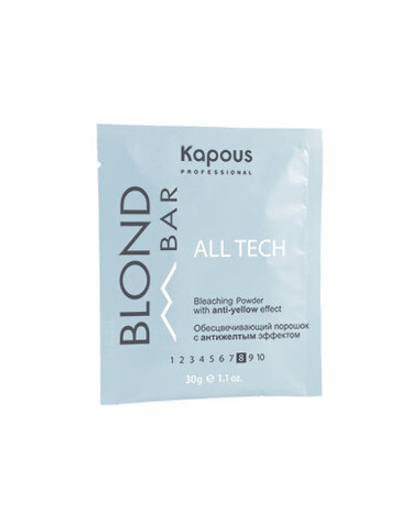 Обесцвечивающий порошок "Blond Bar" «All tech»с антижел.эф. Kapous 30г