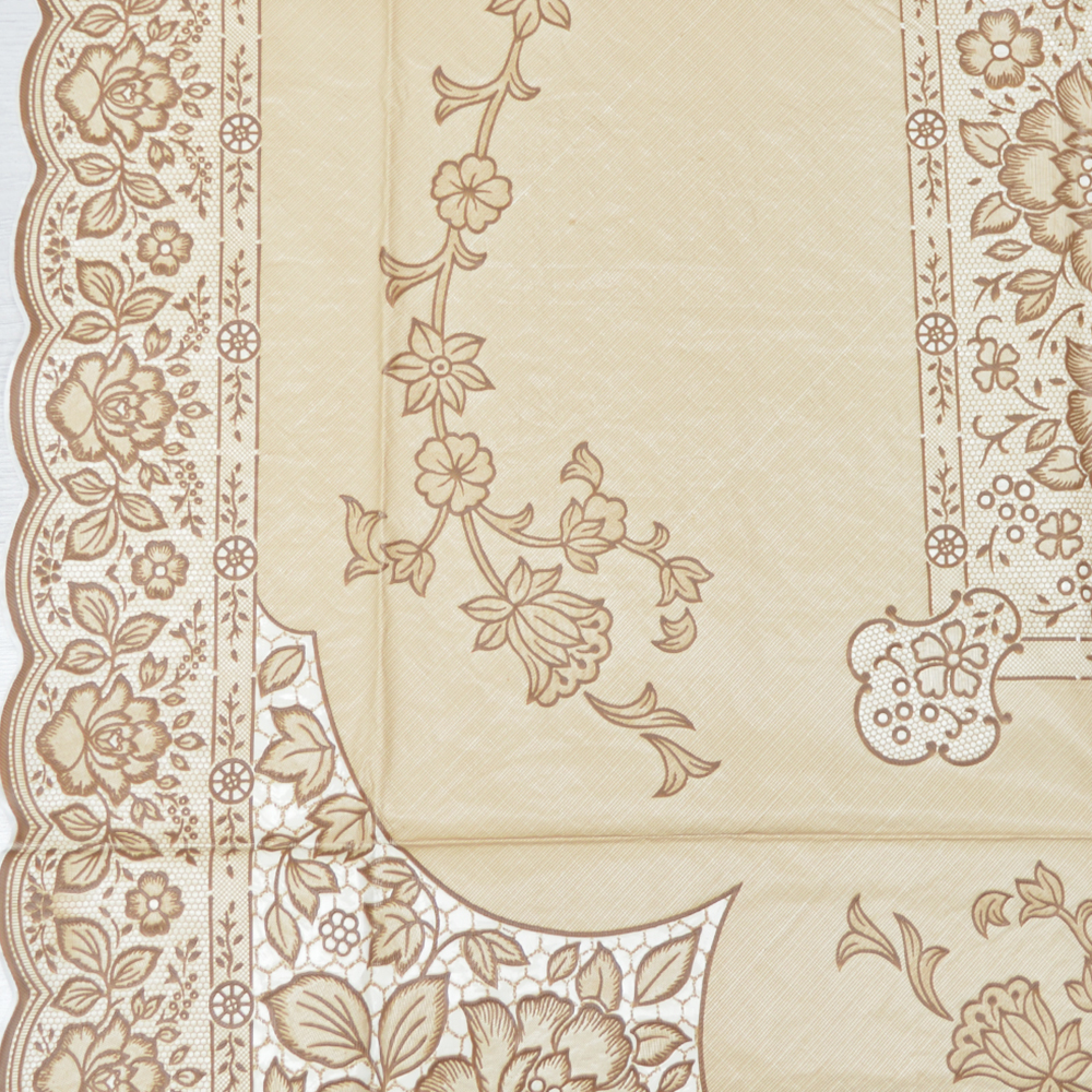 Скатерть 135*180см EMBOSSED (54*72) бежевая с коричневым