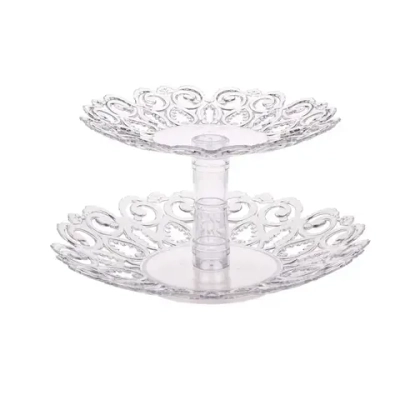 Фруктовница Мелодия 2-х ярусная средняя (прозрачный) (комплект 22 шт)