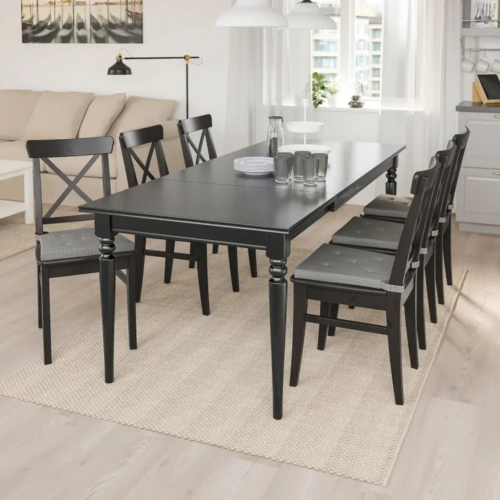 Обеденный набор - INGATORP/INGOLF IKEA/ИНГАТОРП/ИНГОЛЬФ ИКЕА, 155 см, черный