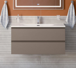 Тумба с раковиной подвесная BelBagno KRAFT-1000-2C-SO-CO Бежевый матовый, раковина белая BB-8099-100