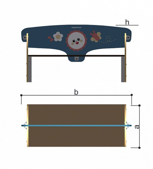 Скамья двусторонняя фанера Romana 302.18.00-02