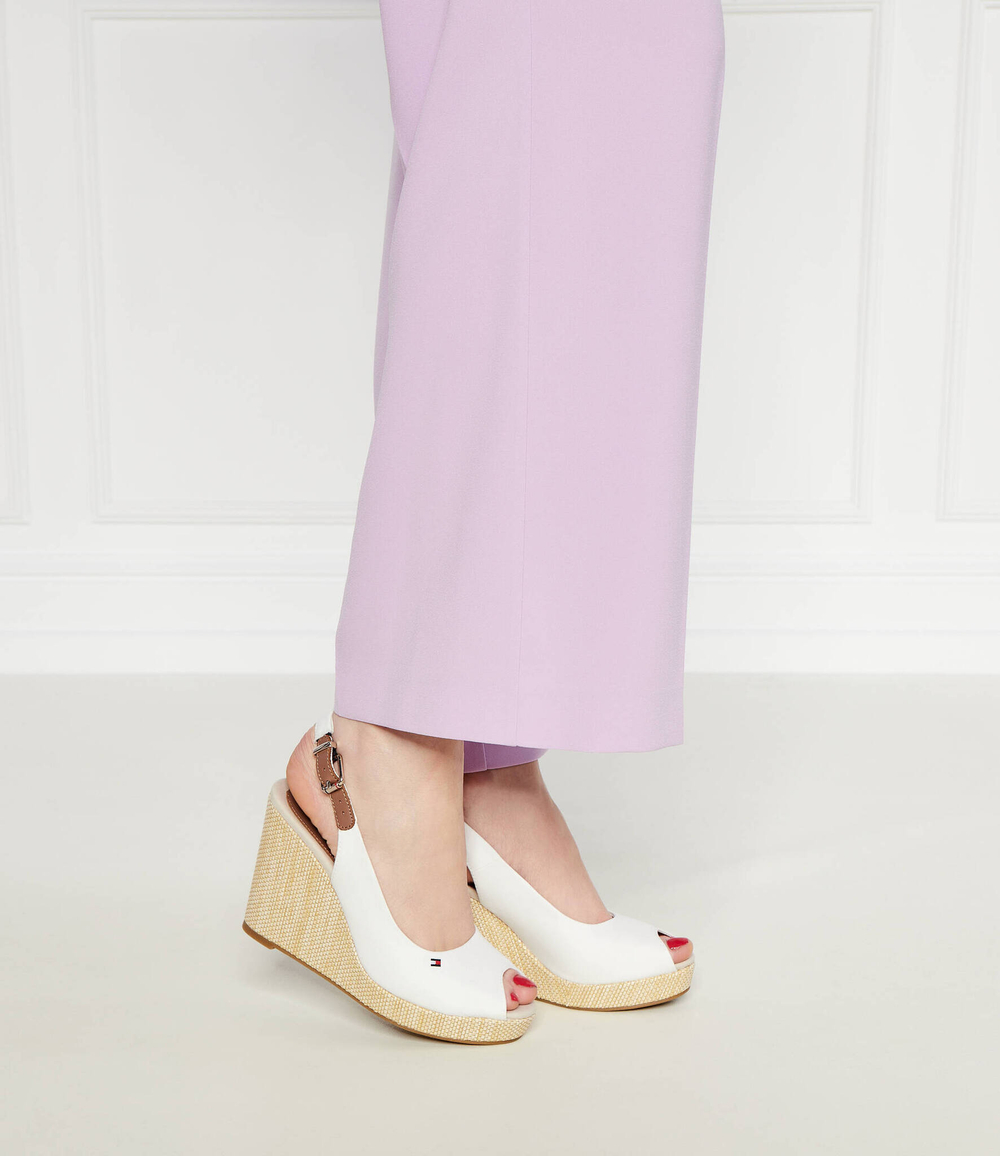 Босоножки ICONIC ELENA SLING BACK WEDGE Tommy Hilfiger - белый(FW0FW04789)