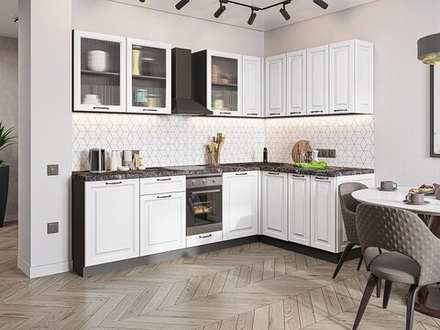Угловая модульная кухня Ницца Royal-02 Blanco - Graphite 2140*2550/1600*600