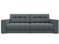 Диван прямой с декором Лига-049 НПБ, Амур 07 РОГОЖКА серый