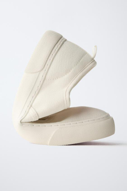 ZARA КРОССОВКИ НА ШНУРОВКЕ, БЕЛЫЙ