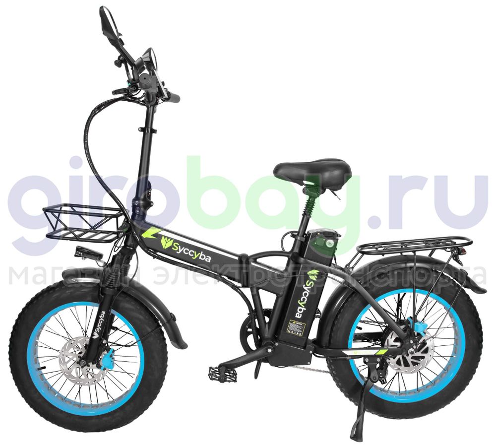 Электровелосипед Syccyba F10 Pro 2025 года (48V/15Ah) - Синий обод фото №3