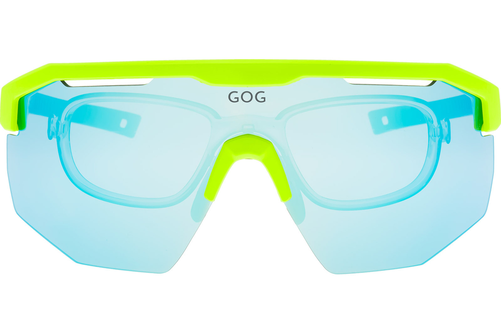 Спортивные очки GOG Argo / Matt Neon Green-Black / White-Blue Lens