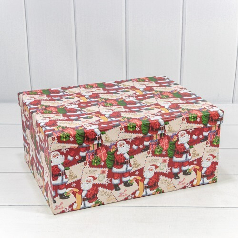 Коробка 34 х 26 х 15.3 см Набор 10 шт "Новый год" (Красный)