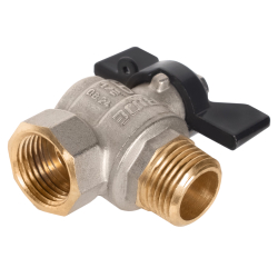 Кран шаровой латунный LD Pride 47.15.В-Н.У.Б Ду15 Ру40 угловой, вн-нр, (бабочка)