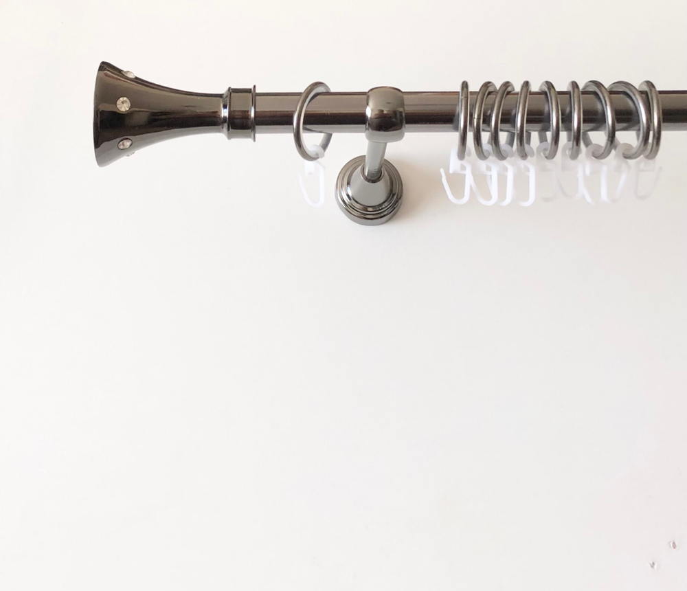 Карниз для штор "Картер" d19 мм однорядный, цвет черный никель