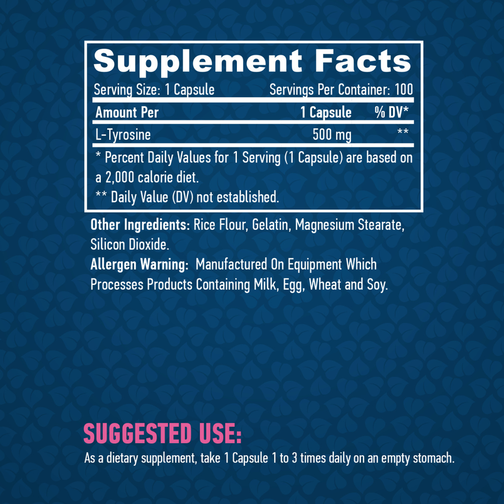 HaYa Labs L-Тирозин (L-Tyrosine) 500 mg 100 caps