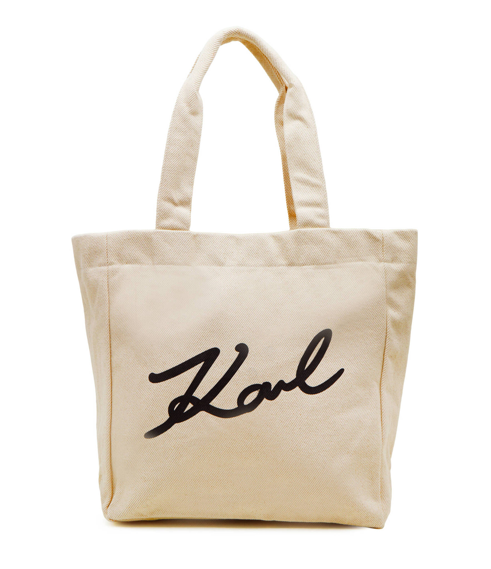 Сумка-шопер signature canvas Karl Lagerfeld - кремовый(240W3884)