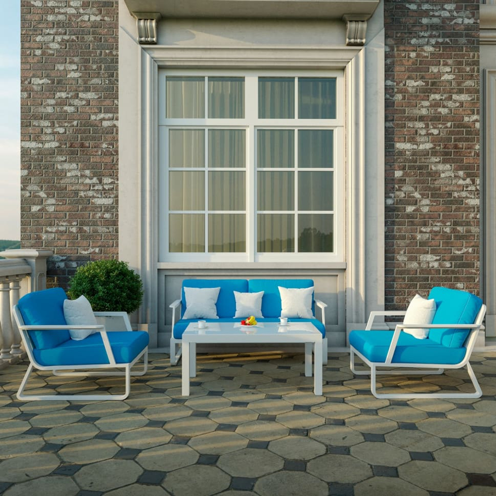 Лаунж зона Ideal Patio ЭСТИВО голубая - белый каркас