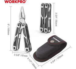 Многоцелевые плоскогубцы WORKPRO 15в1, 150 мм WP382009