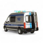 Модель ин. пласт. "Ford Transit. Полиция" 22,5см, двери, серебр, свет-звук, коробка (Технопарк)