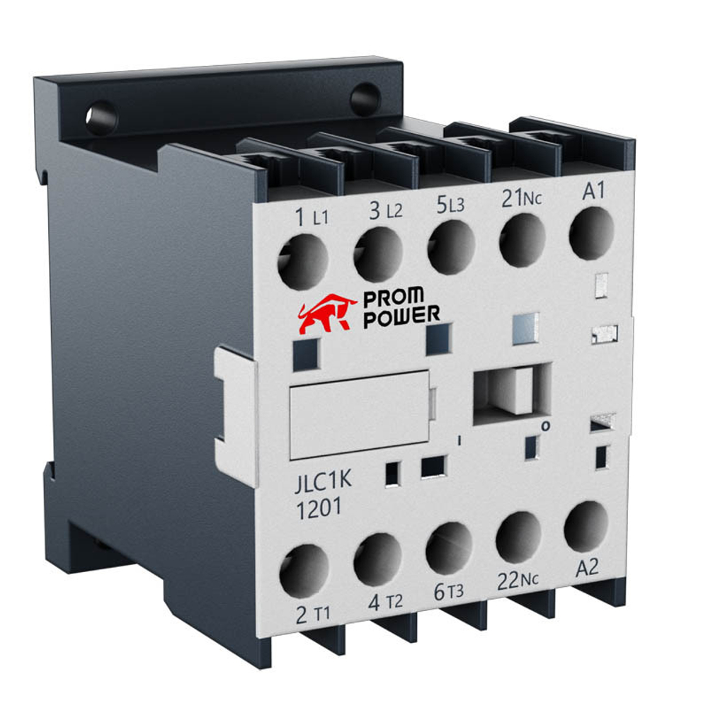 Миниконтактор JLC1-K09-10 (AC220), 9A, 3 полюса, доп контакт 1НО, напряжение катушки 220VAC