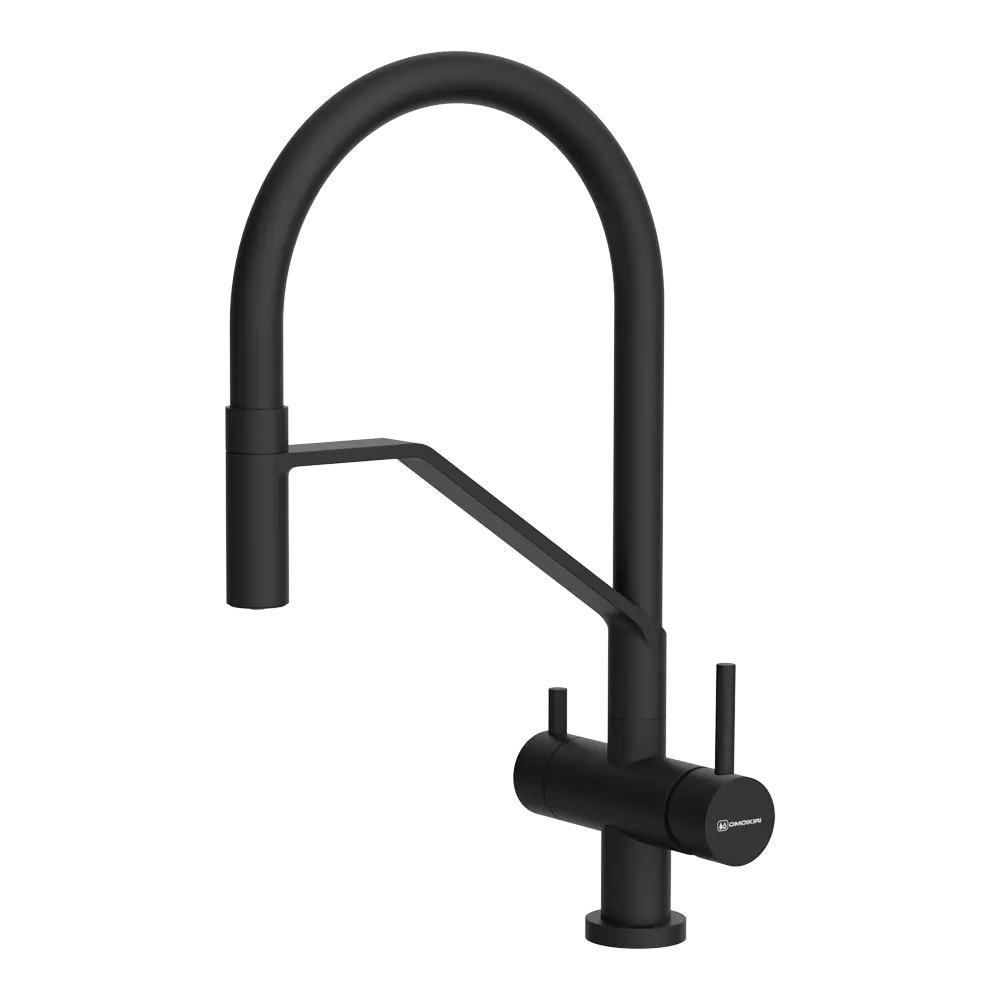 Смеситель Akeno-C-BL латунь/хром/черный