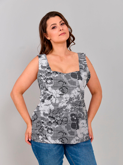 Майка Мк-440Х/черно-белый-сетка