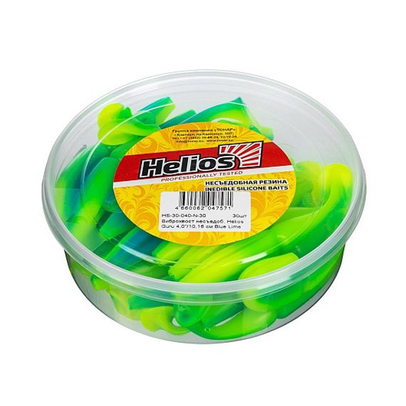 Виброхвост несъедоб. Guru 4,0&#39;/10,16 см Blue Lime 30шт. (HS-30-040-N-30) Helios