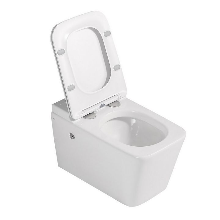 Комплект ABBER подвесной унитаз Rechteck AC1202P белый с импульсным смывом с инсталляцией AC0101P