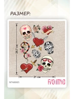 Термонаклейка на одежду, термопринт сет Череп