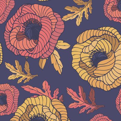 Витражные маки в красках осени