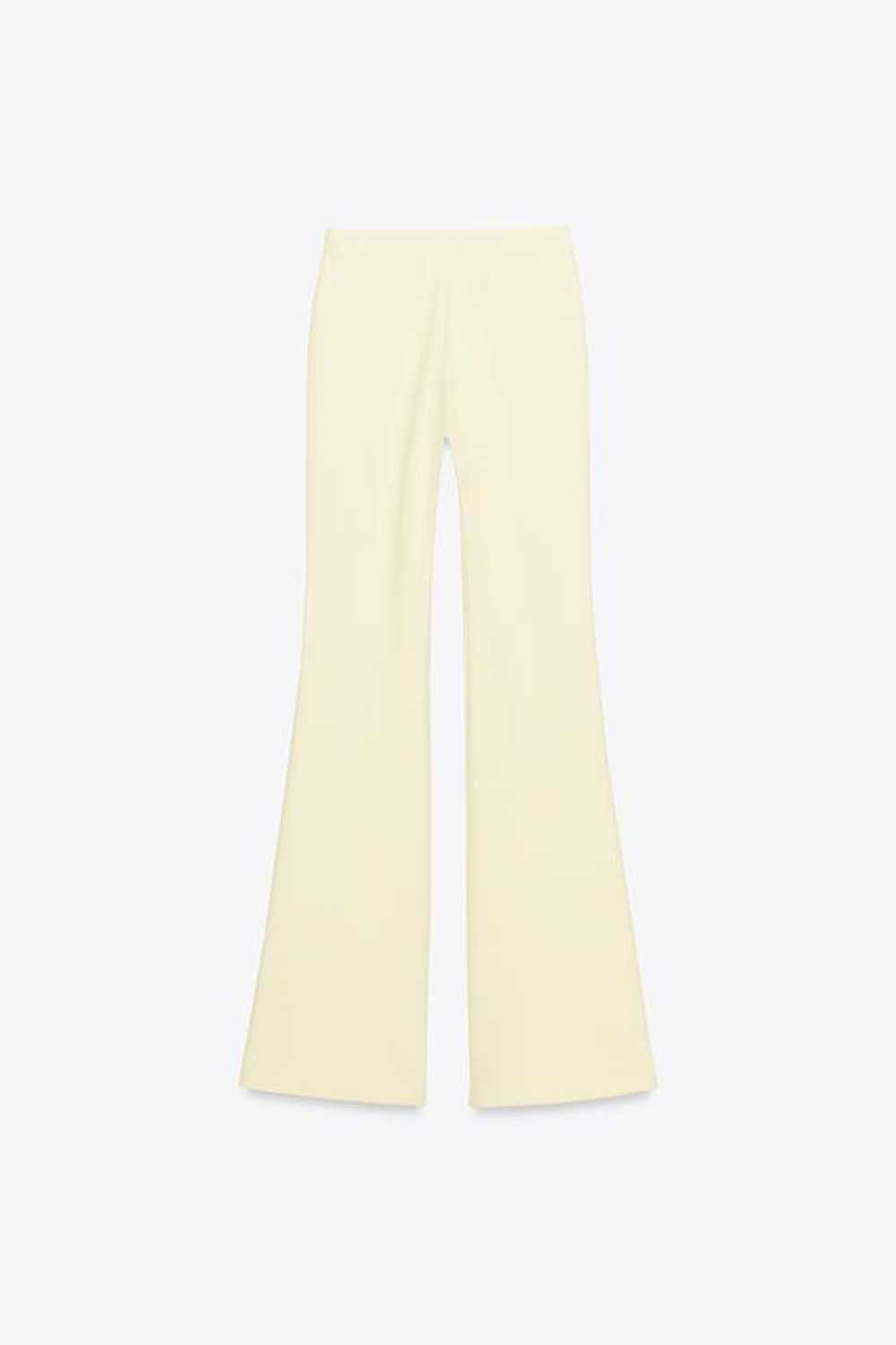 ZARA БРЮКИ FLARE ИЗ КРЕПА, СВЕТЛО-ЖЕЛТЫЙ