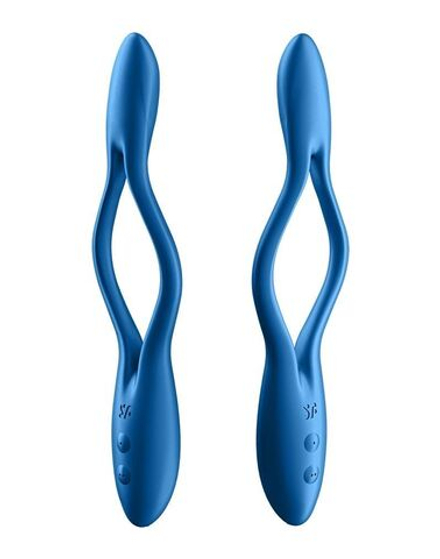 Синий многофункциональный вибратор для пар Satisfyer Elastic Game