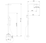 Душевая стойка ABBER Daheim AF8220BL без излива, черный матовый