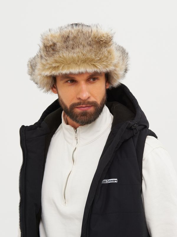 Шапка ушанка зимняя Полюс V-2 с маской ткань Cell цвет Серый/Черный