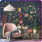 Фотообои Цветы, Листья, Птицы 300х270 см Luxury Walls AM36903