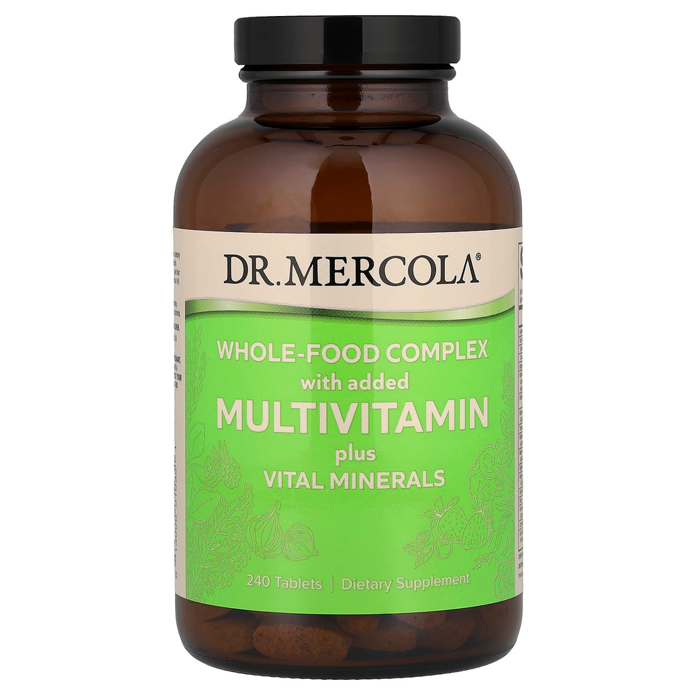 Dr. Mercola, комплекс из цельных продуктов с мультивитаминами и необходимыми минералами, 240 таблеток