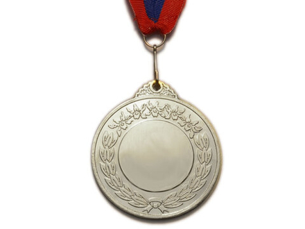 Медаль спортивная с лентой 2 место d - 6,5 см :T503-2