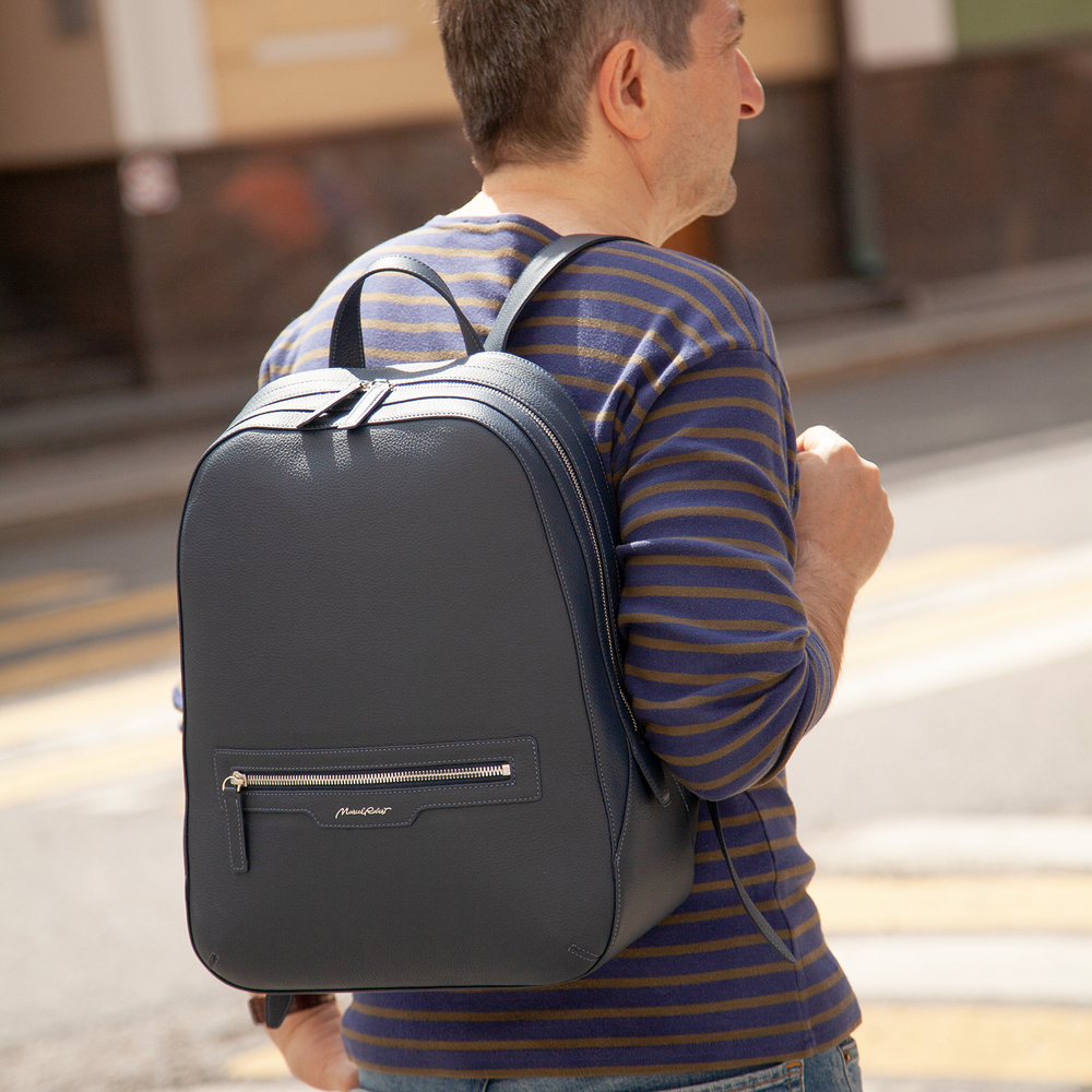 Рюкзак Debussy из кожи теленка, синего цвета