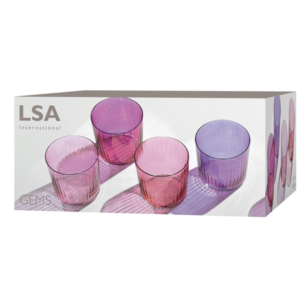 Набор низких стаканов gems, 310 мл, гранат, 4 шт.
