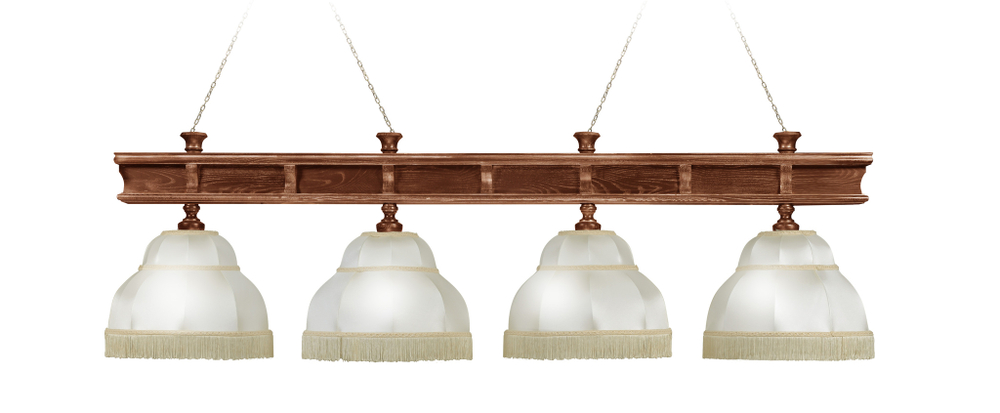 Лампа Президент 4пл. ясень (№3,бархат зеленый,бахрома желтая,фурнитура золото)