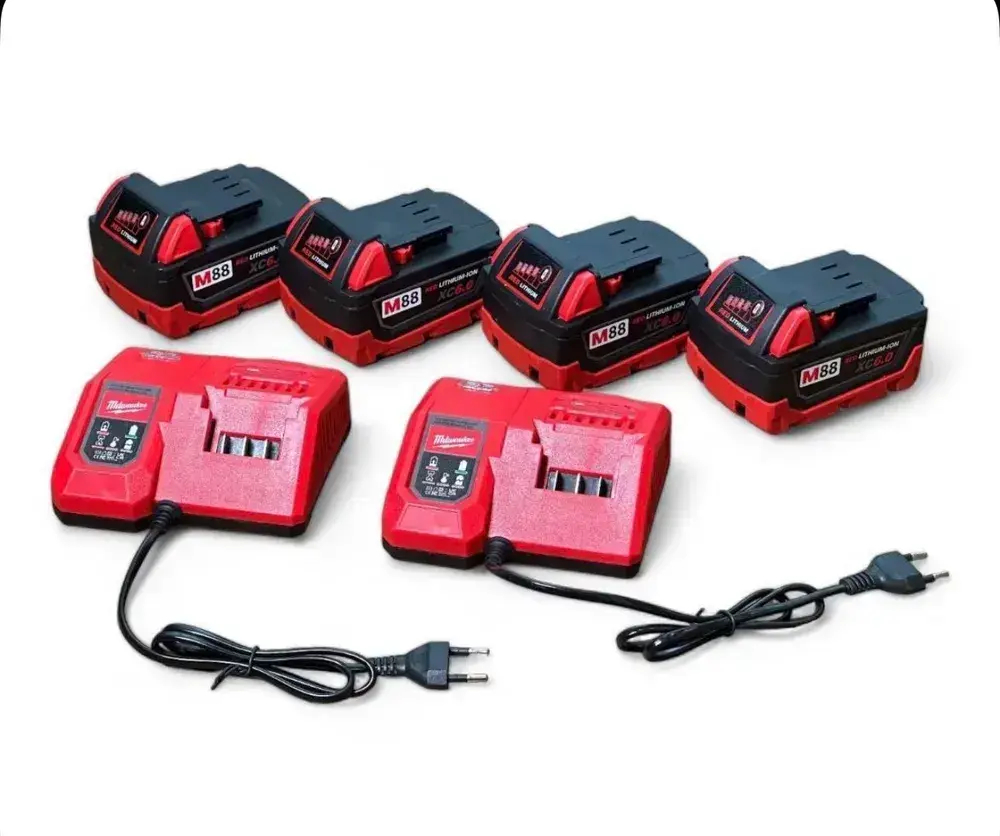 Набор аккумуляторного электроинструмента инструмента Milwaukee 4в1 с 4 АКБ Шуруповерт+Болгарка+Перфоратор+Гайковерт 18V