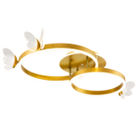 Светодиодный светильник 65+15Вт, 4920Лм, 3300К-6500К,Ra>80, ИК-пульт, плавная регулировка мощности, изменение цветовой температуры, ночник, металл/акрил, золото