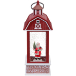 Сувенир с подсветкой «Дед Мороз в снегопад» 10*10*28 см (питание от USB и батареек)