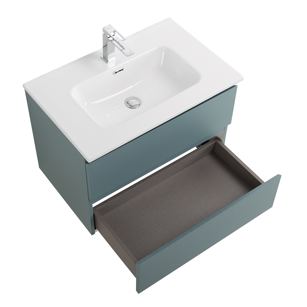 Тумба с раковиной подвесная BelBagno KRAFT-700-2C-SO-AO Голубой матовый, раковина белая BB700ETL