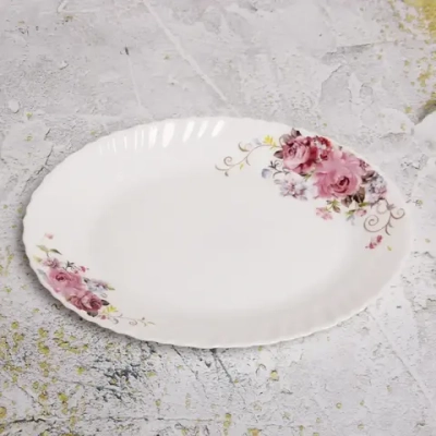 Блюдо сервировочное «Цветочная фантазия» 29,5*22,5см стеклокерамика