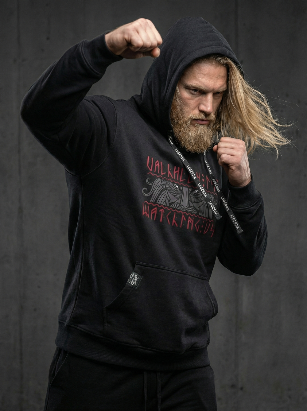 Толстовка с капюшоном и карманом кенгуру мужская LEGENDA Вальхалла
