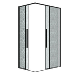 Душевое ограждение Grossman Galaxy 1/2.K33.01.12.21.02-1/2.K33.01.80L.21.02 (120х80х195) раздвижная,черный матовый,стекло шиншилла,2 места