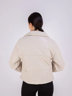 Куртка женская кожаная натуральная стеганая короткая Турция