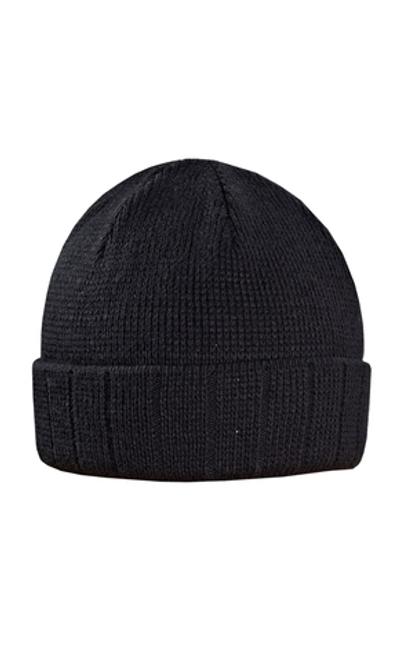 Шапка 2х нитка цв.черный с отворотом на флисе